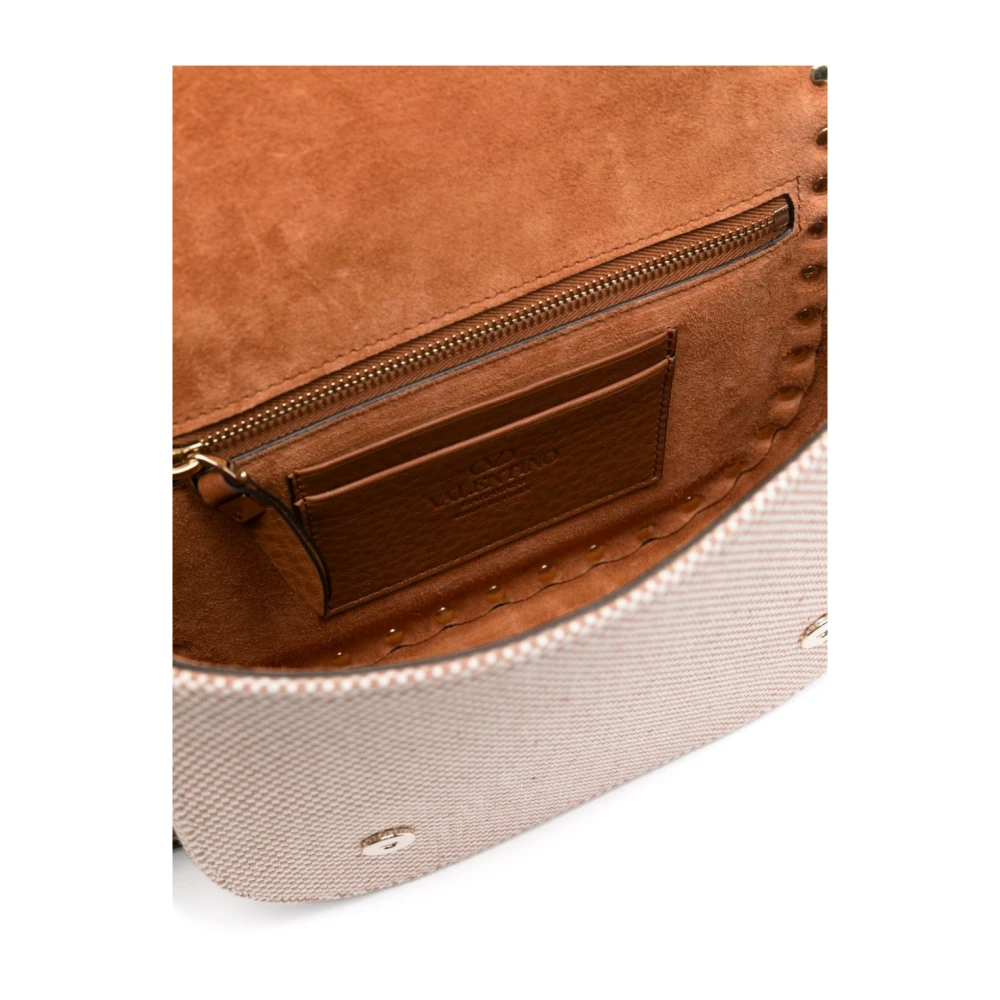Valentino Garavani Rockstud Small Messenger Tas Beige Dames