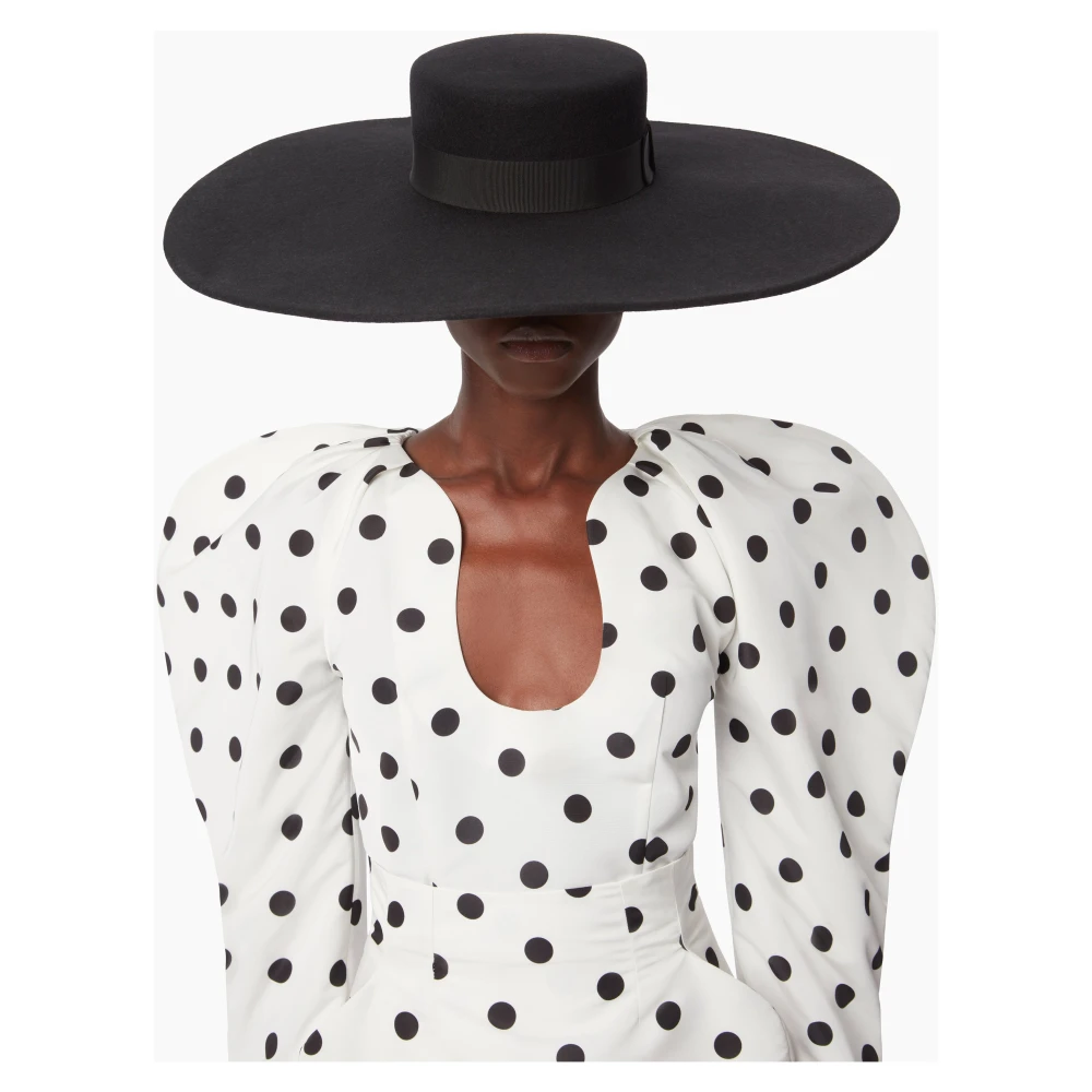 Nina Ricci Zwarte Viltwol Capeline Black Dames