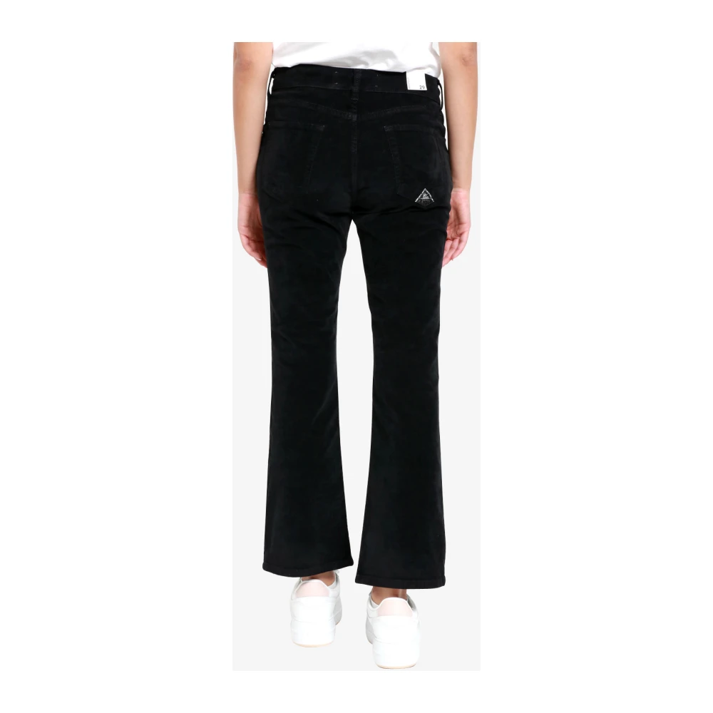 Roy Roger's Zwarte Fluwelen Bootcut Jeans Black Dames