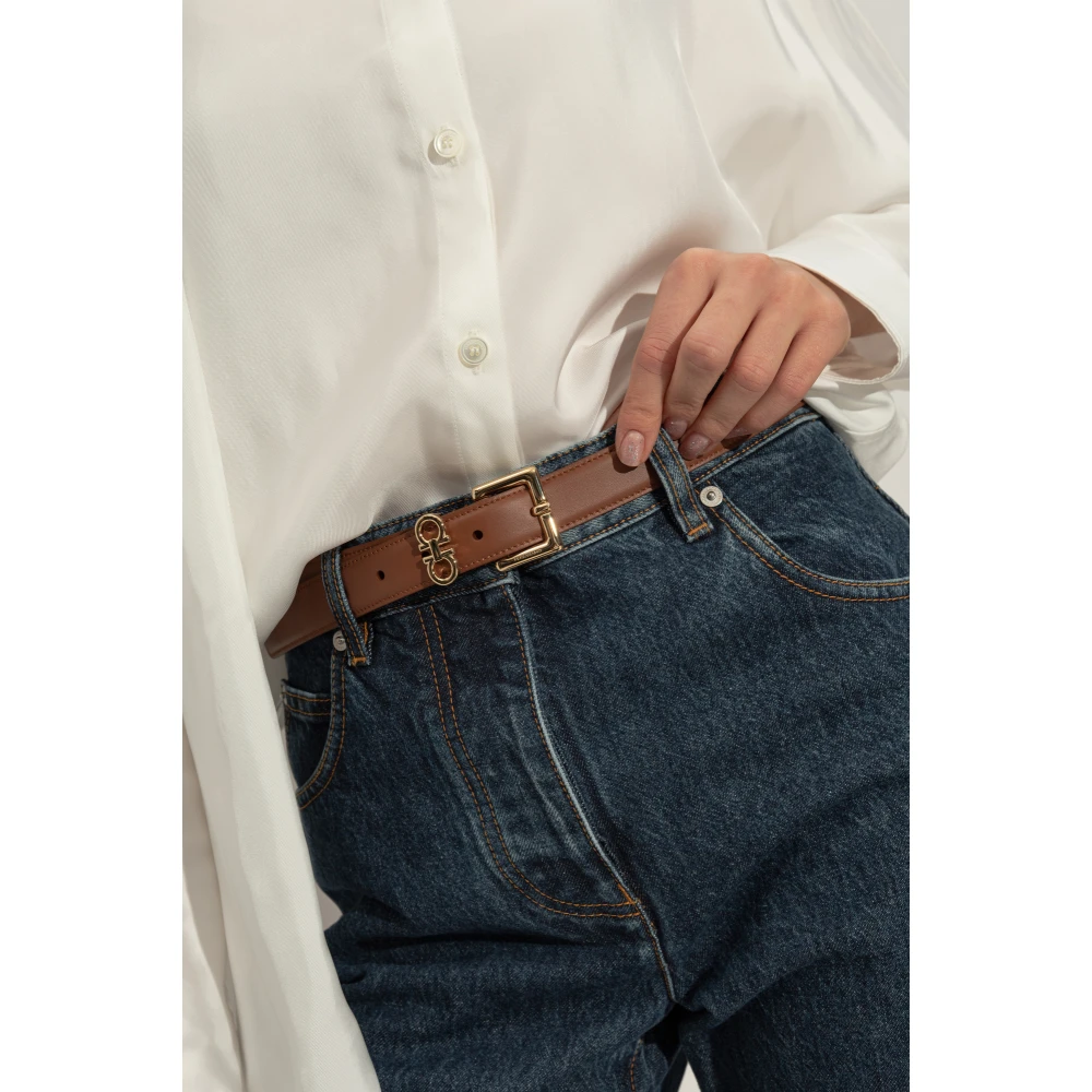 Salvatore Ferragamo Leren riem Brown Dames