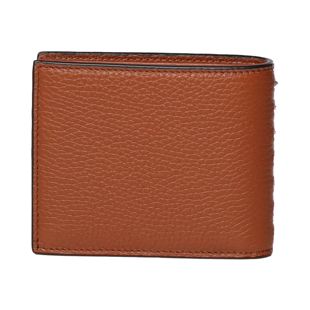 Valentino Garavani Bruin leren portemonnee met stud detail Brown Heren