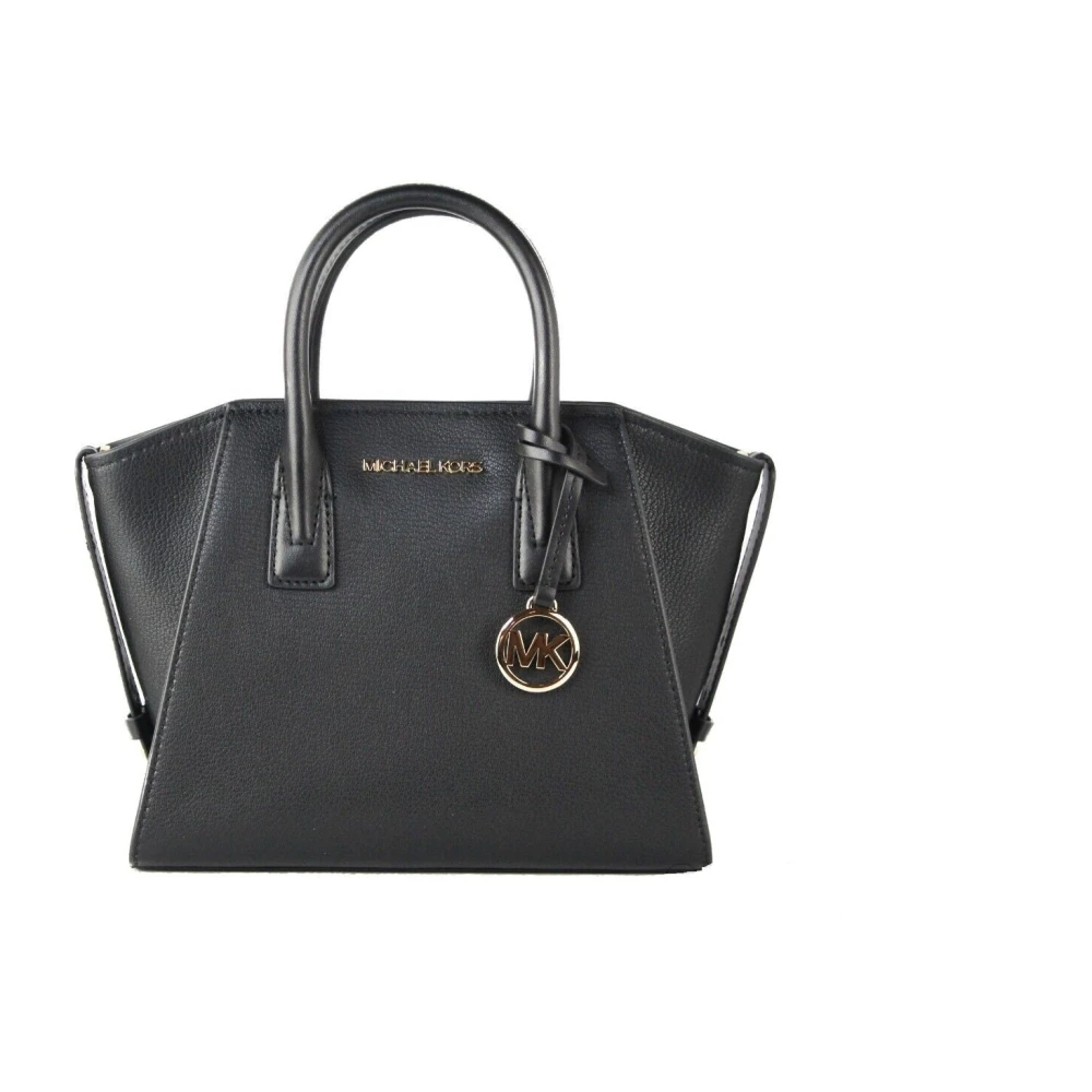 Michael Kors Avril Kleine Zwarte Leren Satchel Black Dames