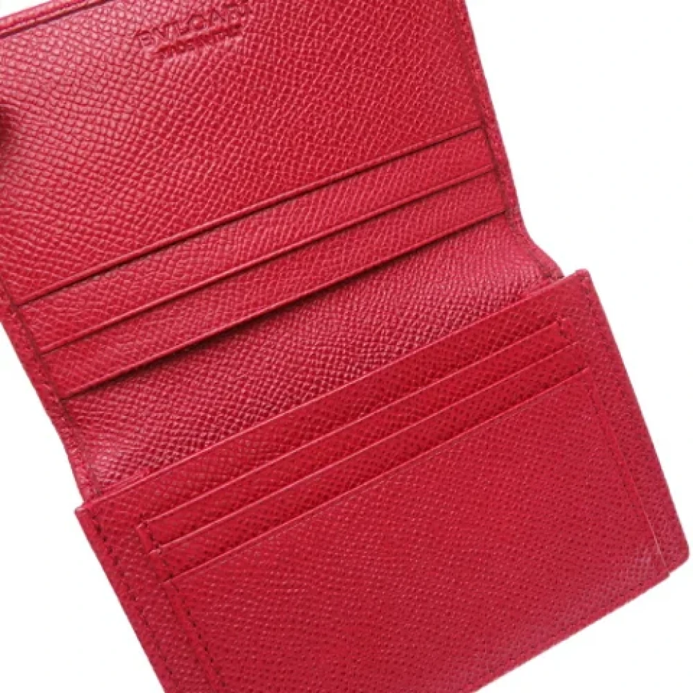 Bvlgari Vintage Pre-owned Leather wallets Red Dames