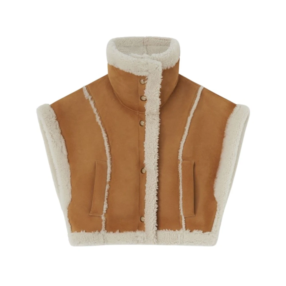 Halfboy Shearling Vest Brown Dames