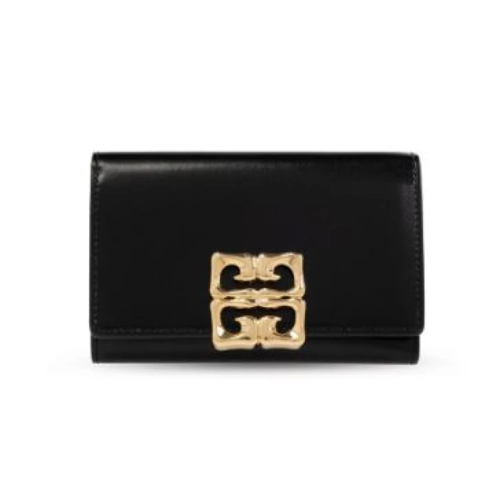 Givenchy Zwarte Portemonnee met 4G Motief Black Dames