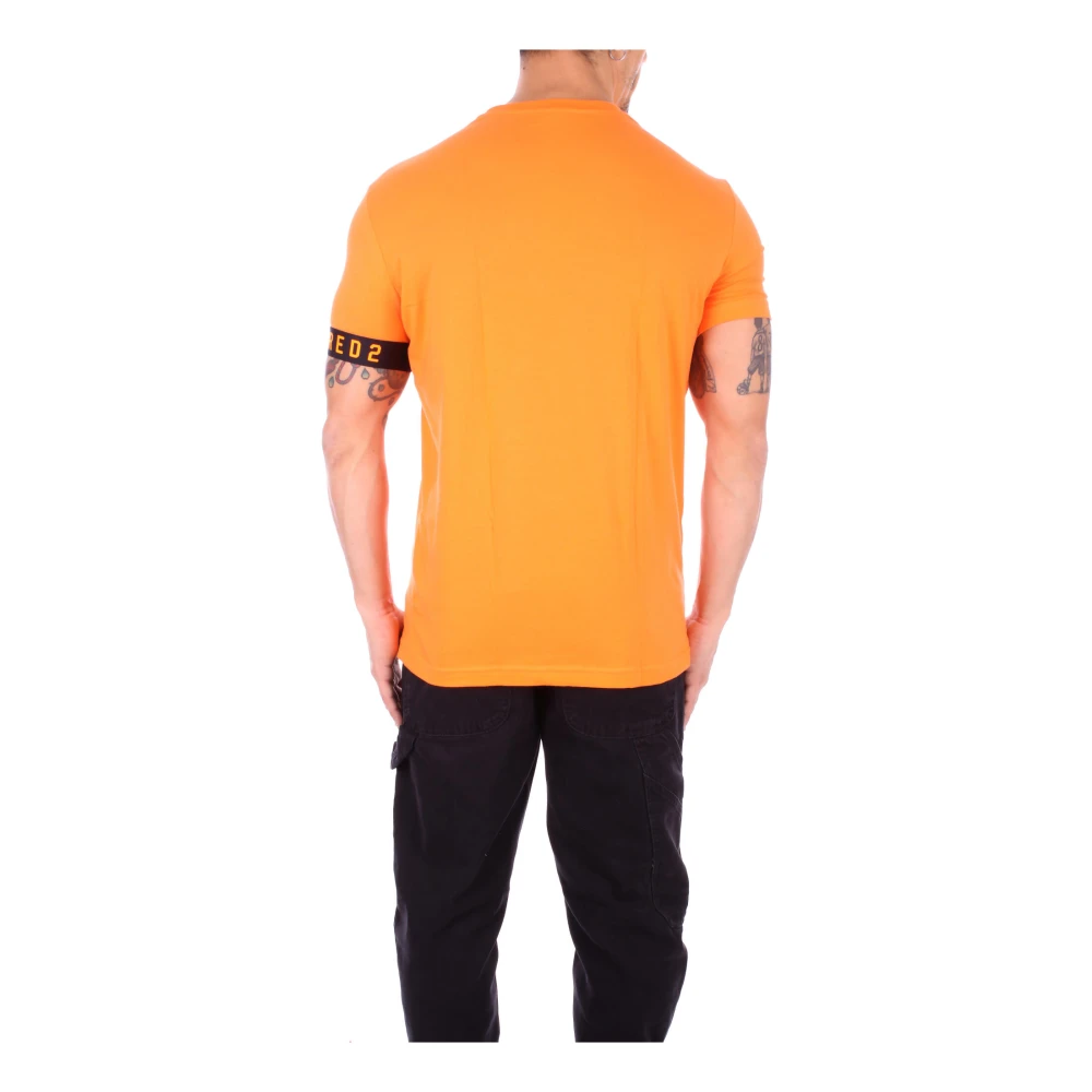 Dsquared2 Oranje T-shirts en Polos met Logo Orange Heren