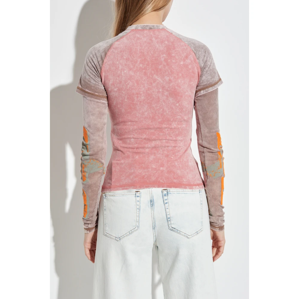Diesel T-shirt T-Ironica Pink Dames