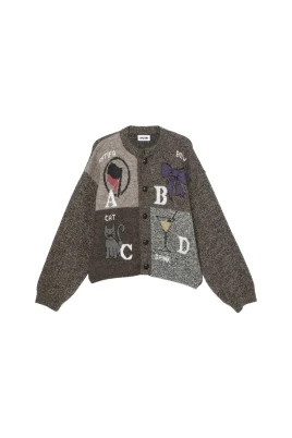 Patchwork Intarsia-stickad kofta