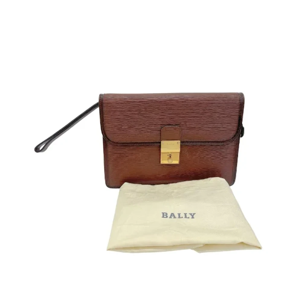 Bally Pre-owned Leather clutches Brown Dames