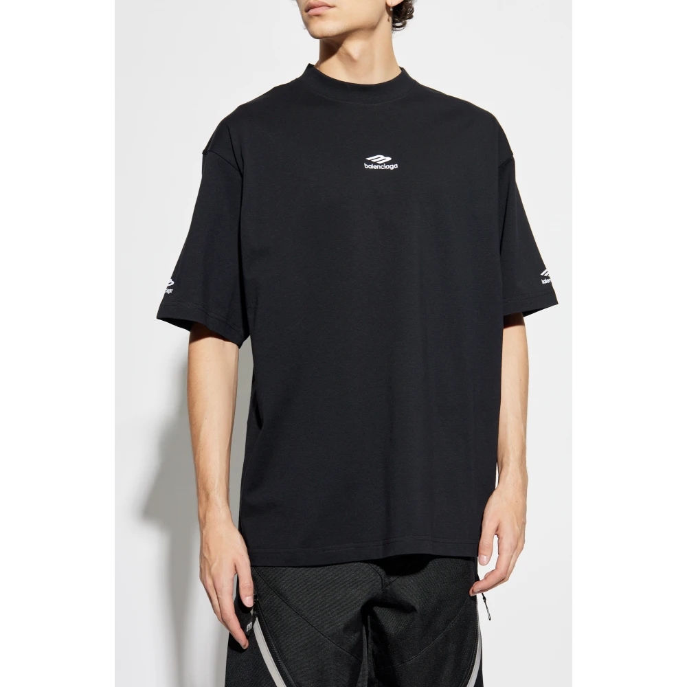 Balenciaga T-shirt uit de Skiwear collectie Black Heren