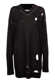 Gebreide kleding met V-hals