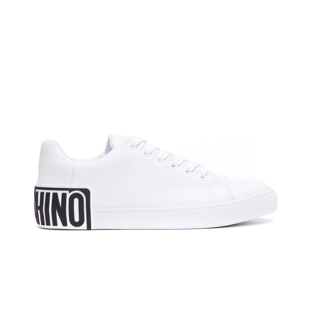Moschino Logo Witte Sneakers voor Vrouwen White Dames