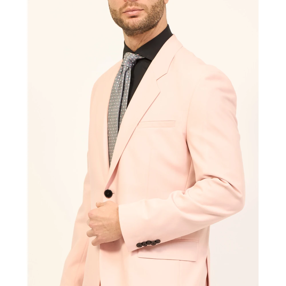 Hugo Boss Roze wollen blend regular fit jurk Pink Heren