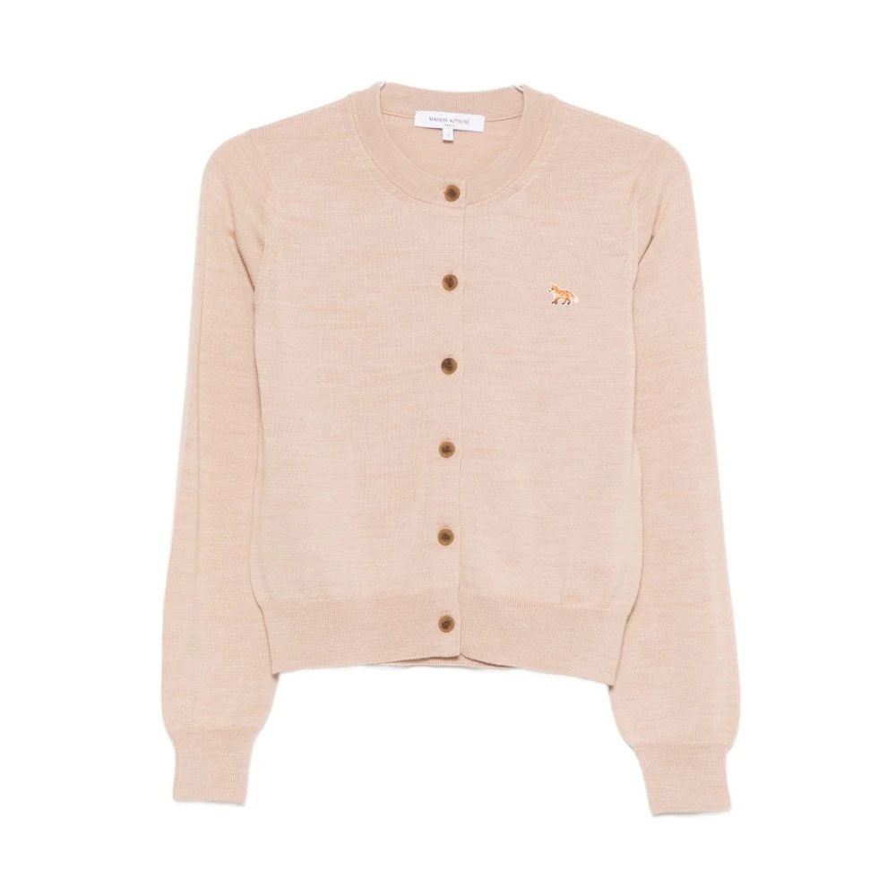 Maison Kitsuné Women's Beige Cardigans, L, Maison Kitsune' Jumpers