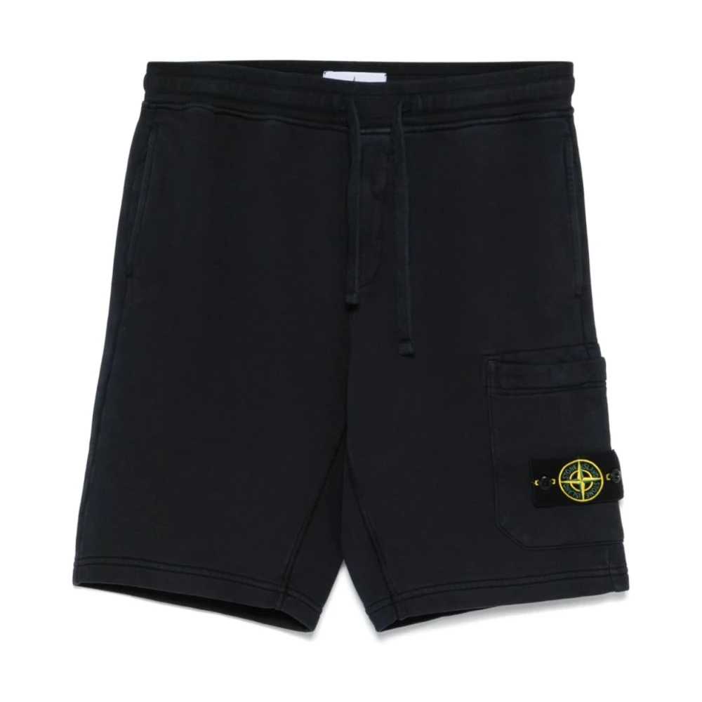 Stone Island Blauwe Cargo Shorts met Elastische Taille Blue Heren