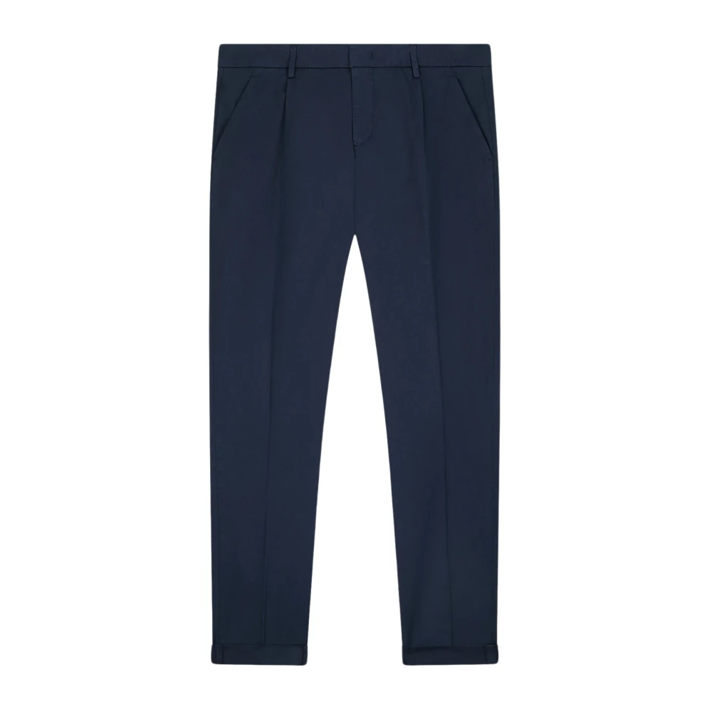 Dondup Blauwe Geplooide Chino Broek Blue Heren