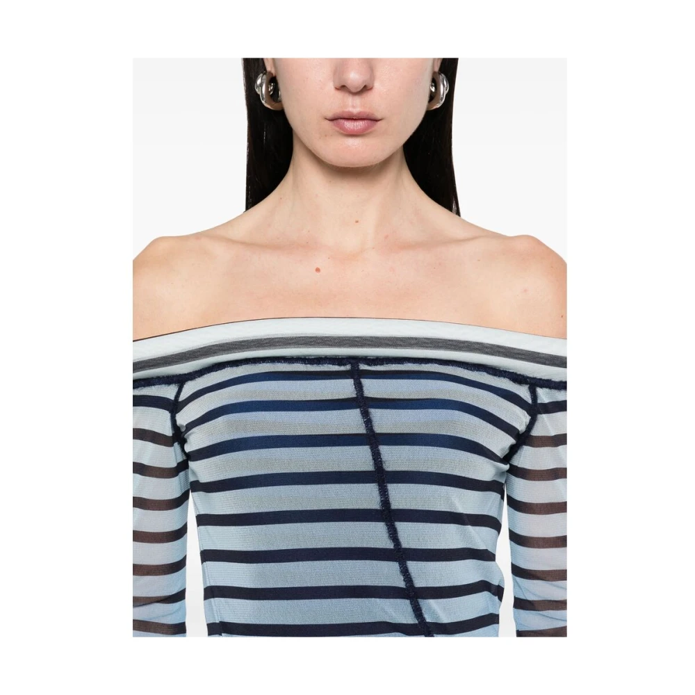 Jean Paul Gaultier Zwart Off-shoulder Jurk Lange Mouwen Multicolor Dames