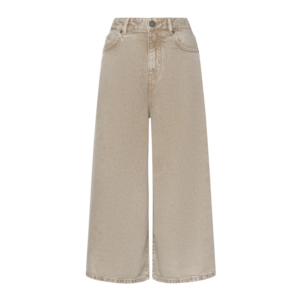 Pinko Women's Beige Wide Jeans, W27, Wide Jeans