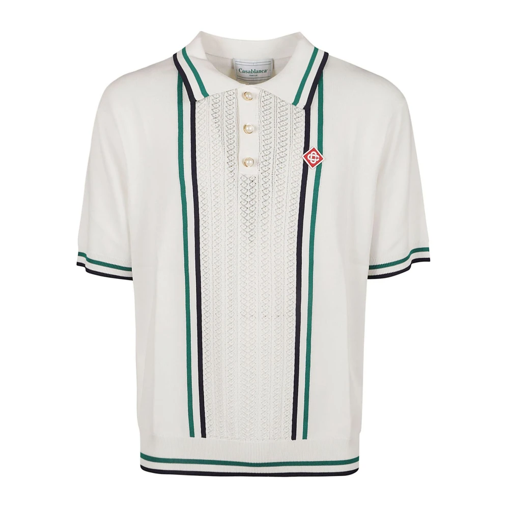 Casablanca Tennis Polo Shirt White Heren