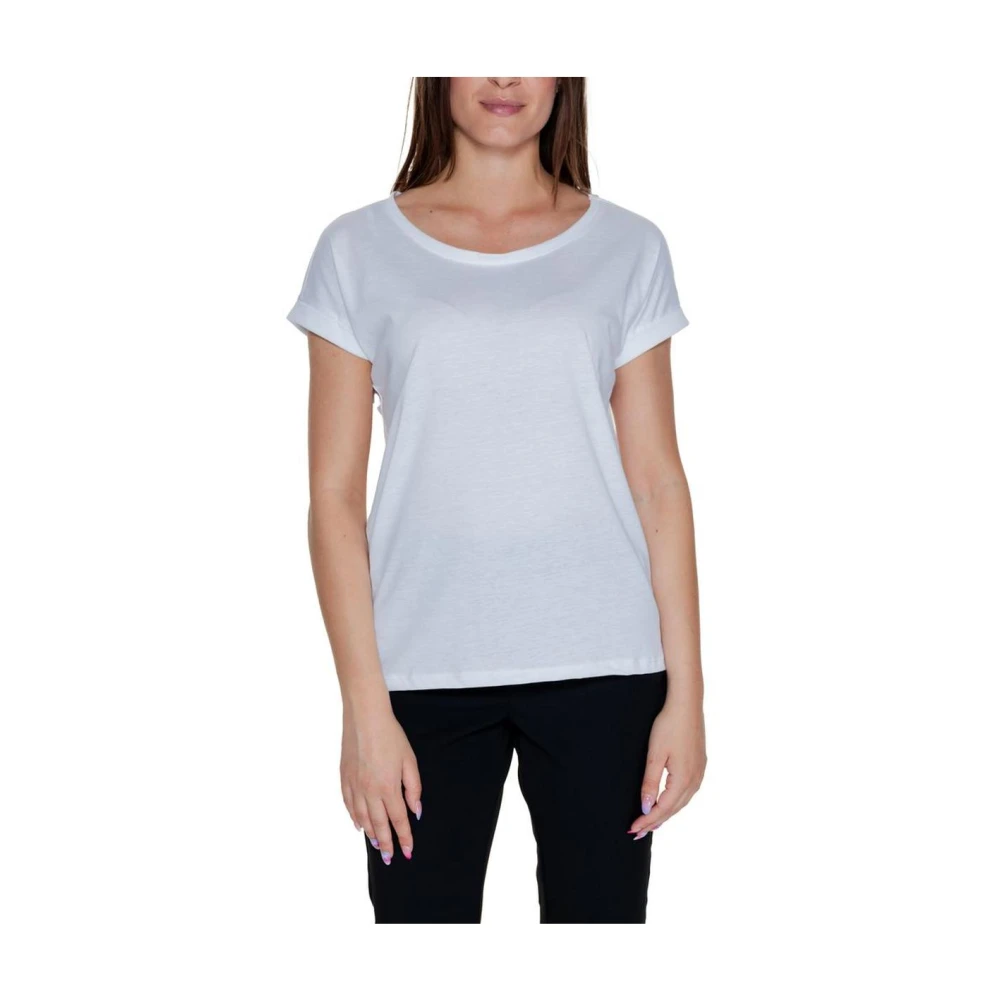 Vila Women's White Cotton Short Sleeve T-Shirt - T-Shirts - Xs- Tops