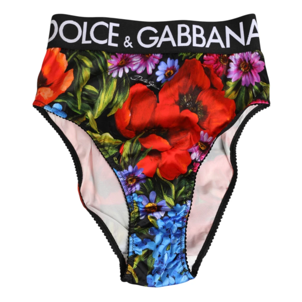Dolce & Gabbana Women's Multicolor Floral Print High Waist Panty Underwear - Underpants - S - Underwear