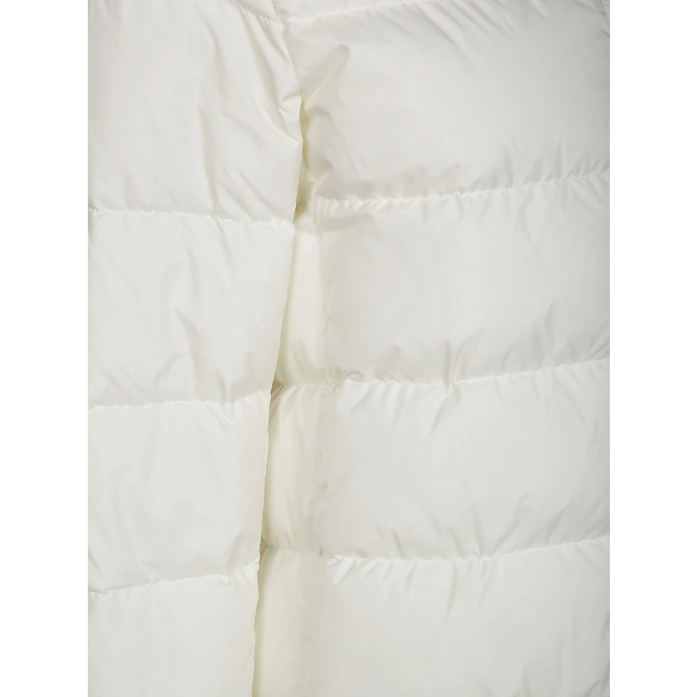 Herno Hooded Zip-Up Puffer Jacket White Dames