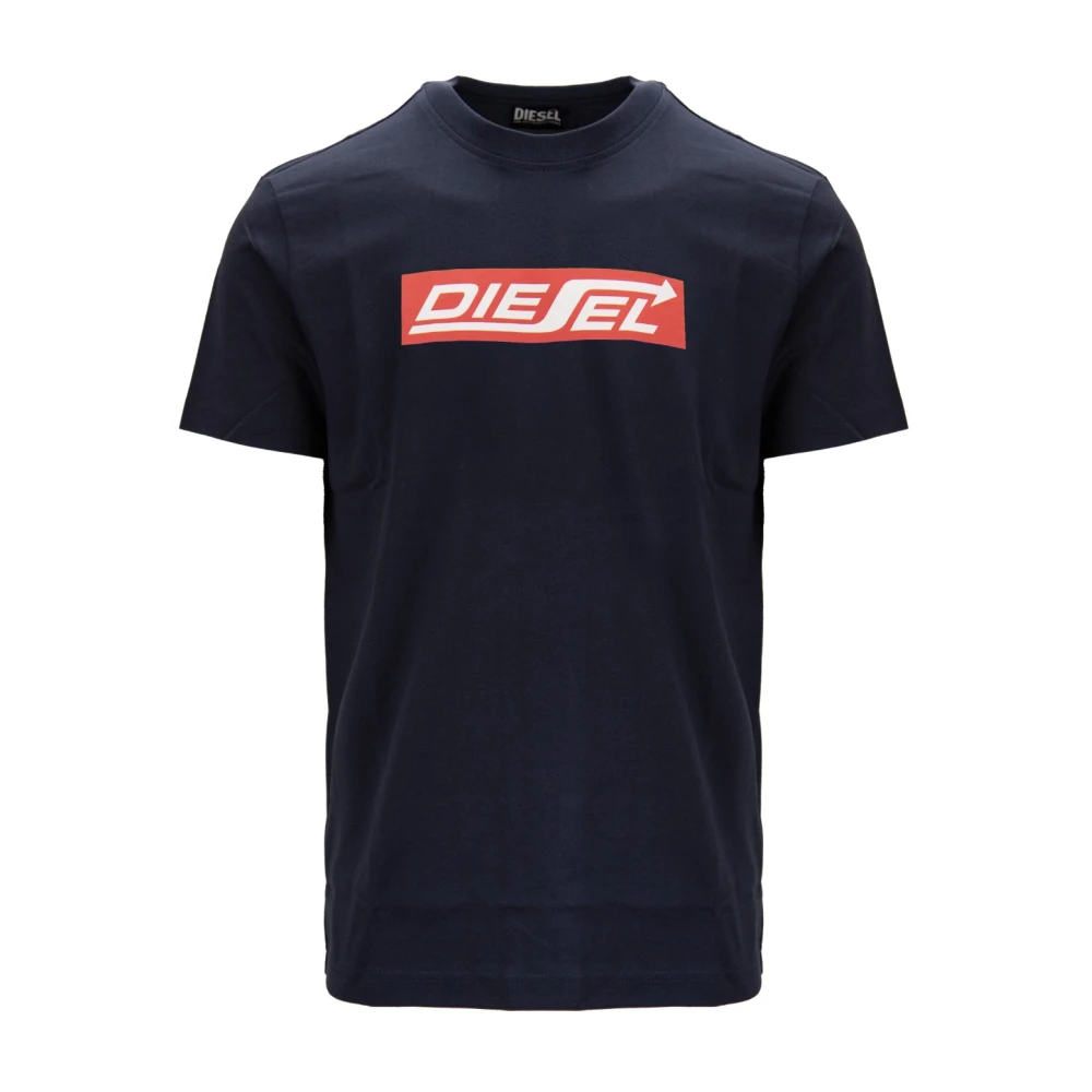Diesel Herr Blå Toppar Xl, Bomull, Crew Neck T-Shirt