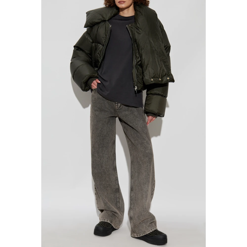 Rick Owens Donsjack Trechterhals Green Dames