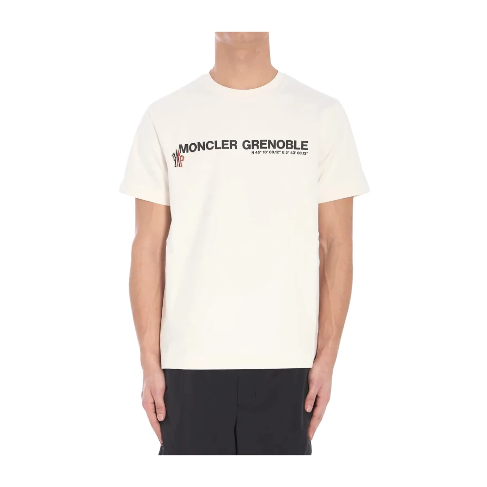 Moncler Men's Beige T-Shirts, M, Ss T-Shirt