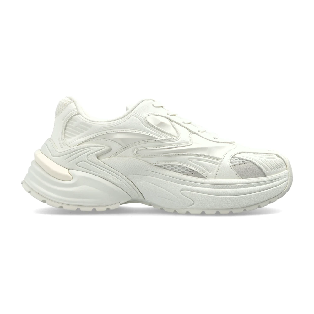Emporio Armani Suede en Mesh Sneakers Heren Schoenen Wit