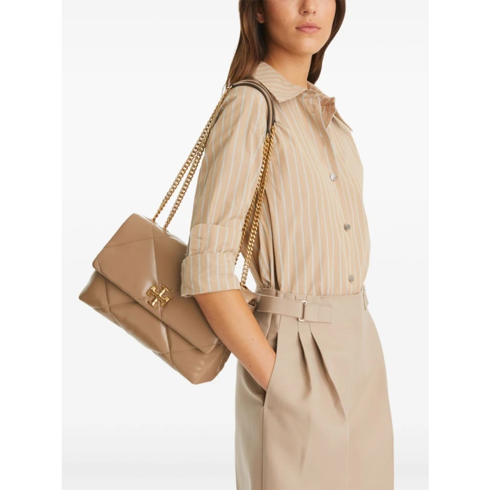 TORY BURCH Diamantquilted schoudertas Beige Dames