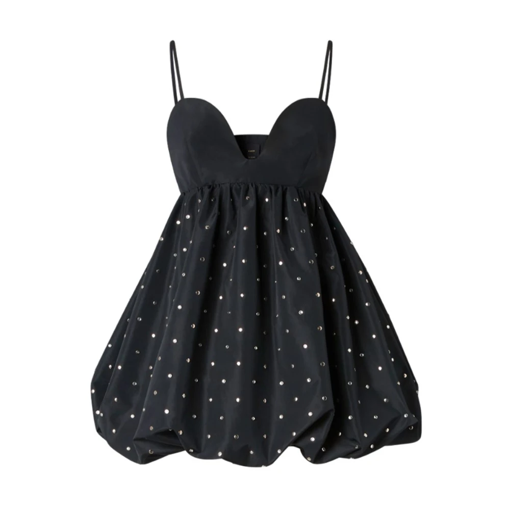 Pinko Gestructureerde Mini Jurk met Studs Black Dames