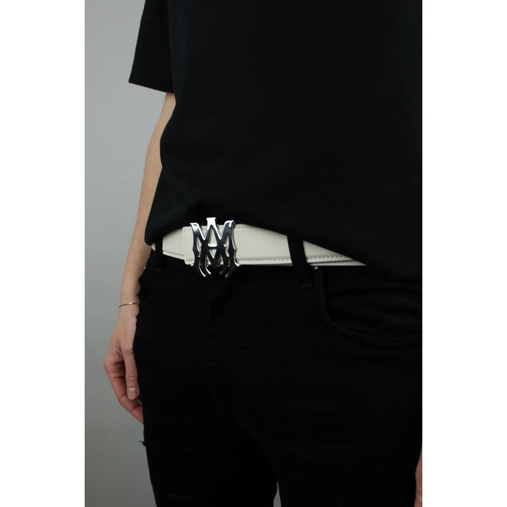 Amiri Luxe Nappa leren riem 'Alabaster' White Heren