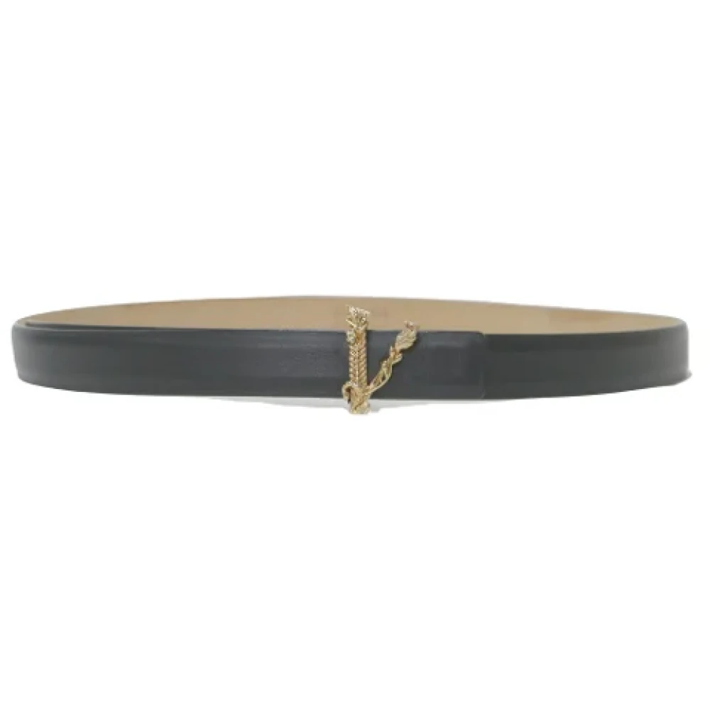 Versace Pre-owned Leather belts Black Dames