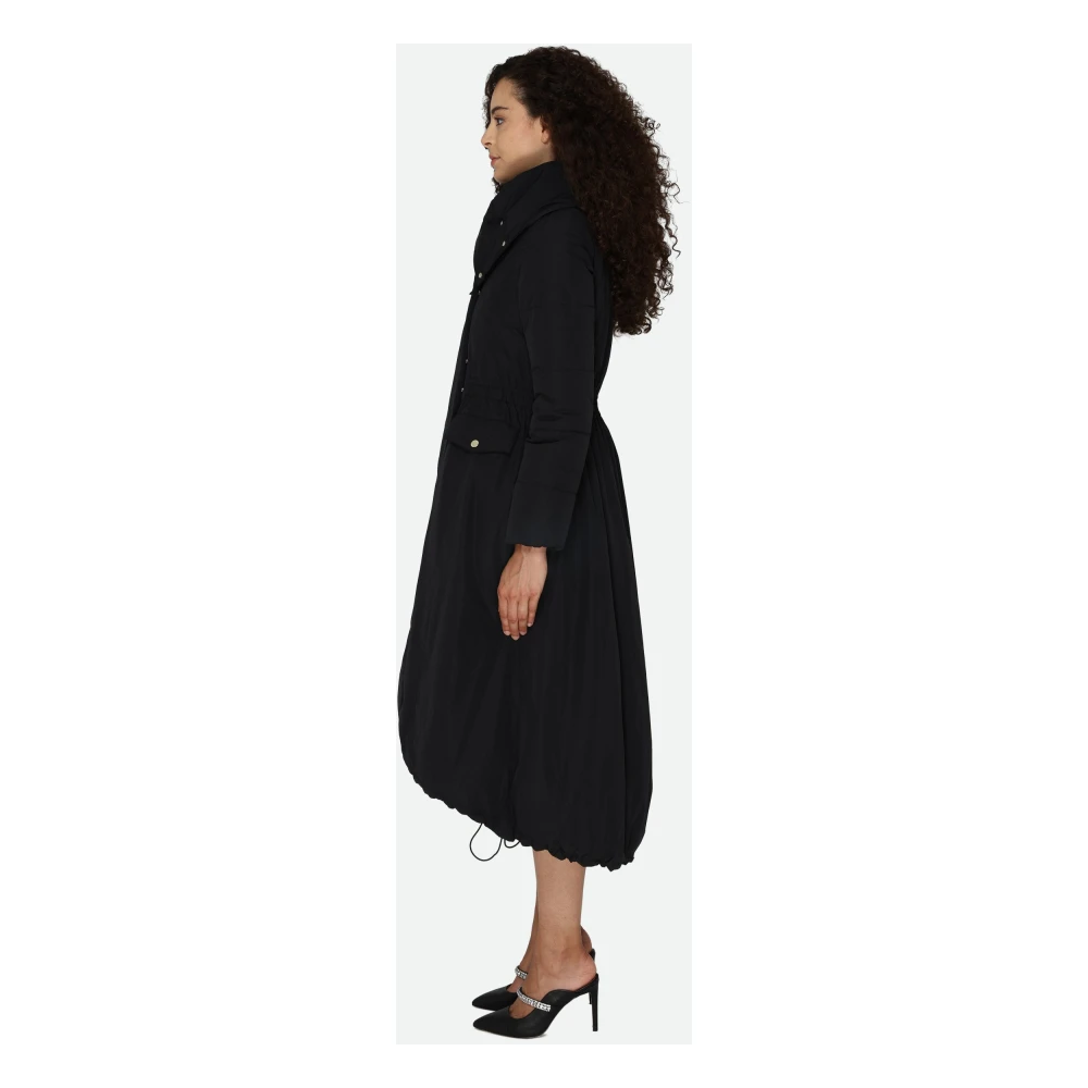 PATRIZIA PEPE Zwarte Puffer Ballon Jas Black Dames