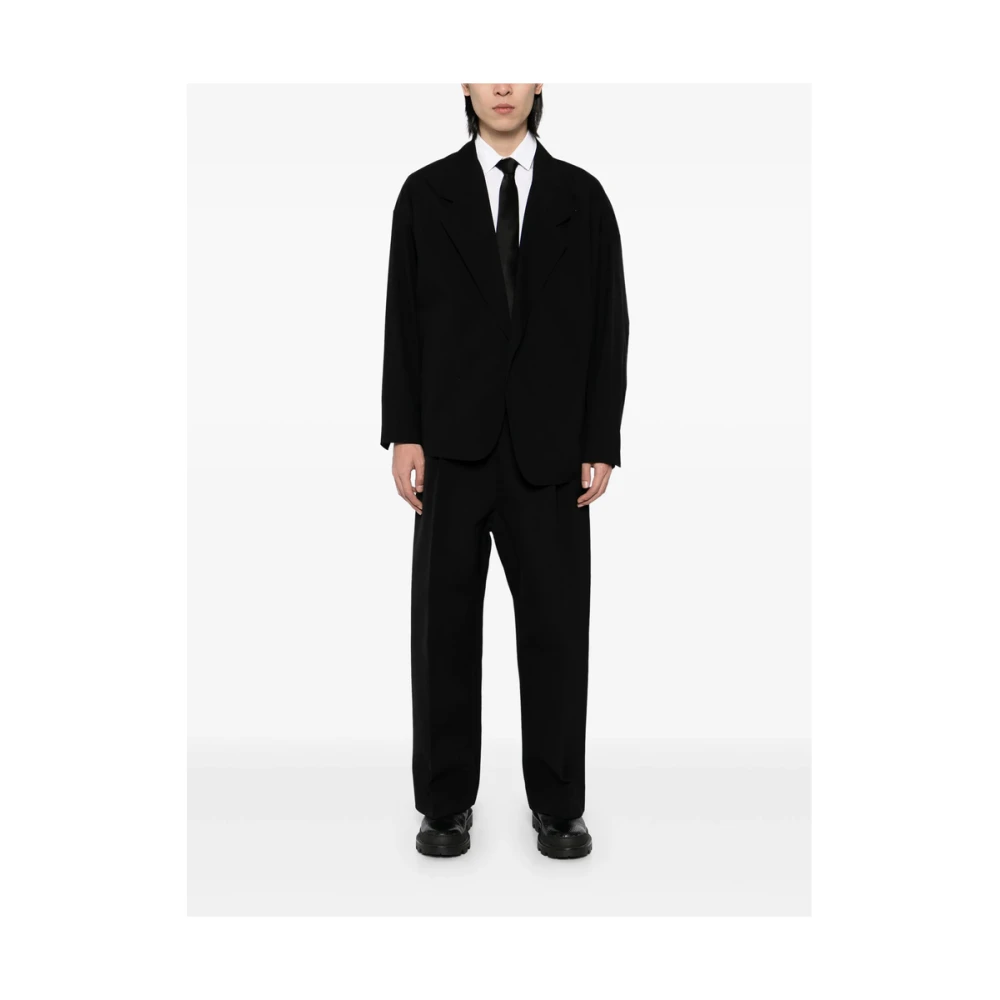 Fear Of God Zwarte Drop Shoulder Jas met Logo Patch Black Heren