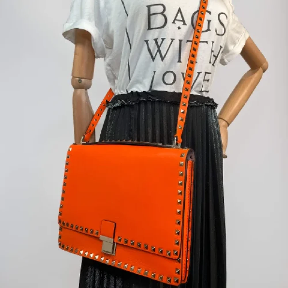 Valentino Vintage Pre-owned Leather handbags Orange Dames