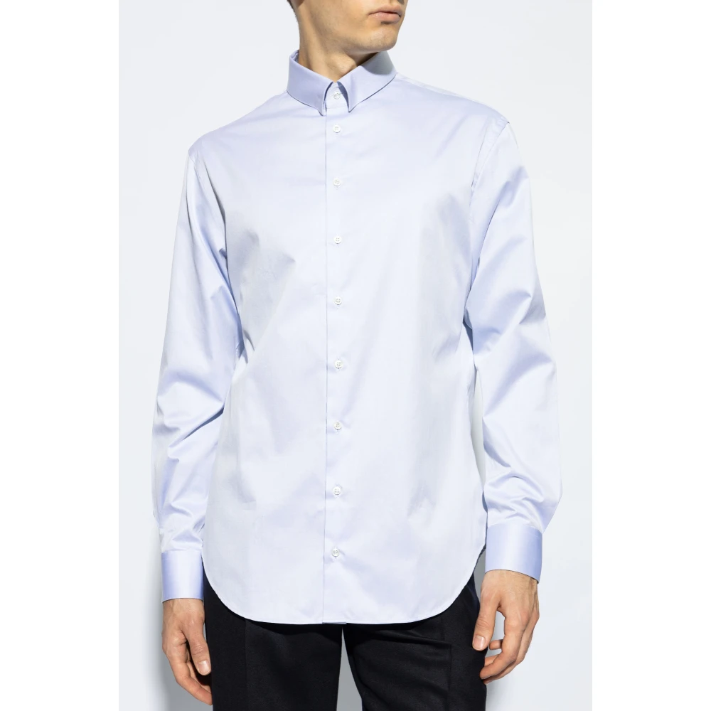 Giorgio Armani Klassiek overhemd Blue Heren