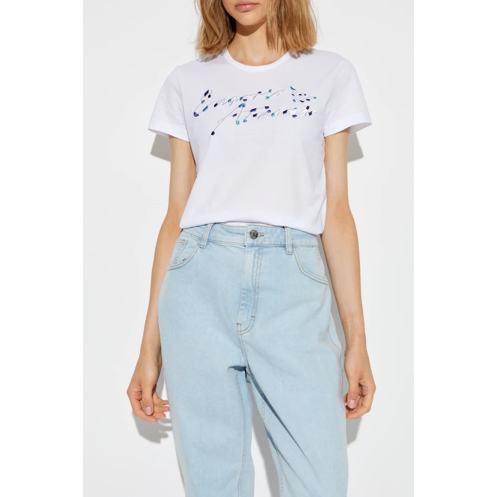 Emporio Armani T-shirt met logo White Dames