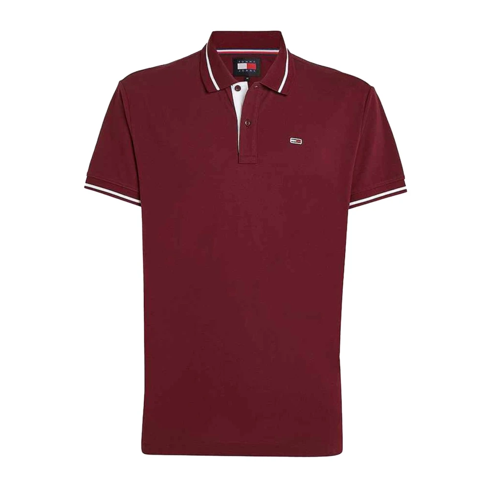 Tommy Jeans Rode Polo Shirt Korte Mouw Red Heren