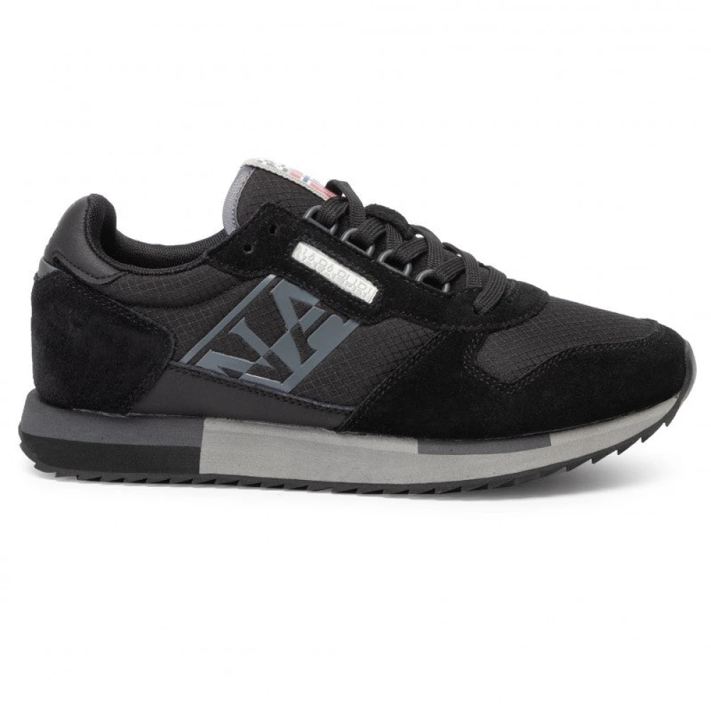 Napapijri Men's Black Leather/Polyster Virtus Sneaker - Sneakers - 10 Uk - Shoes