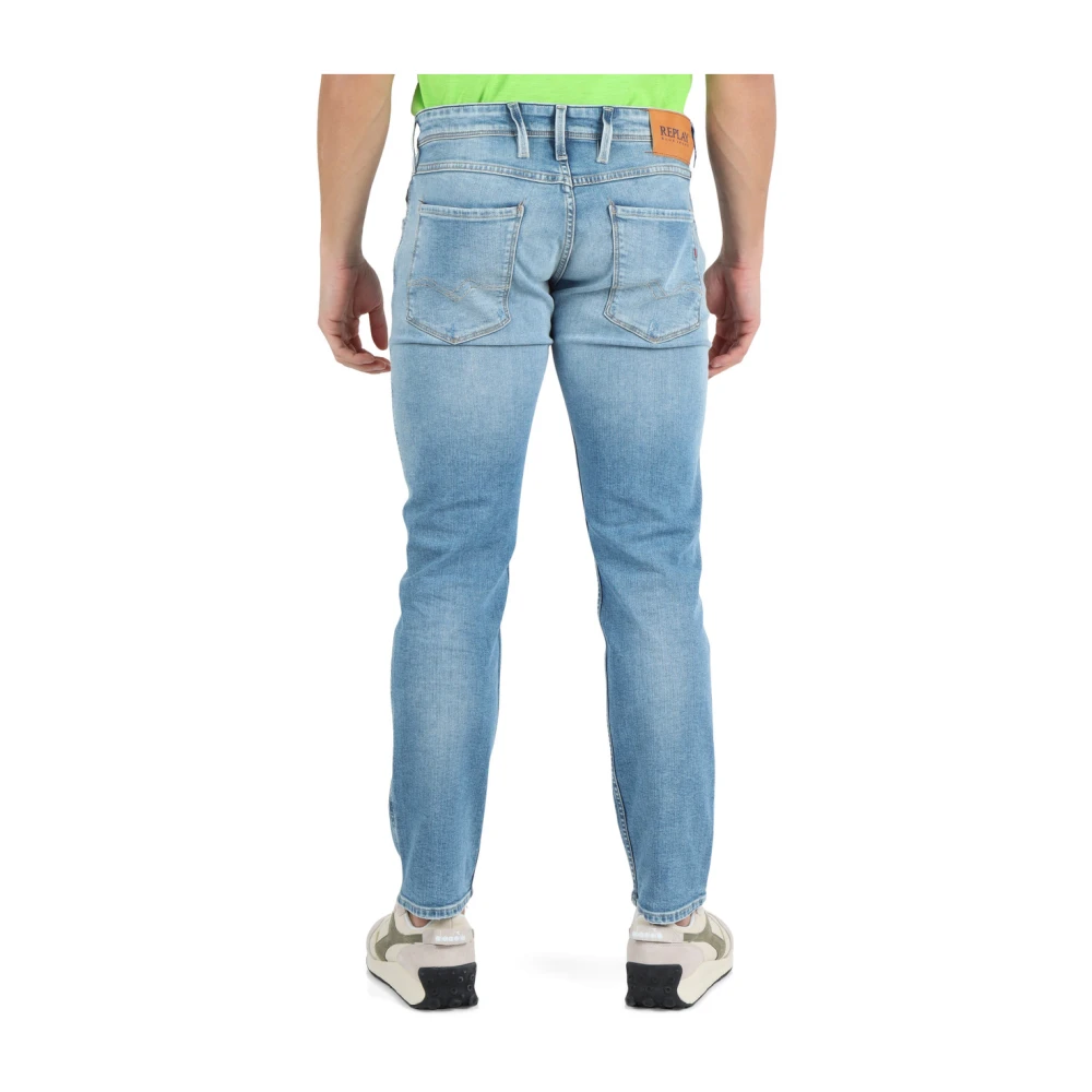 Replay Biopack: Slim-fit jeans met vijf zakken en vintage effect Blue Heren
