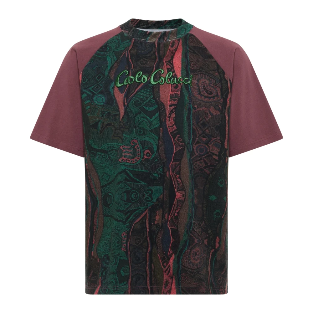 Carlo Colucci Men's Red T-Shirts, M, Retro Vibes T-Shirt