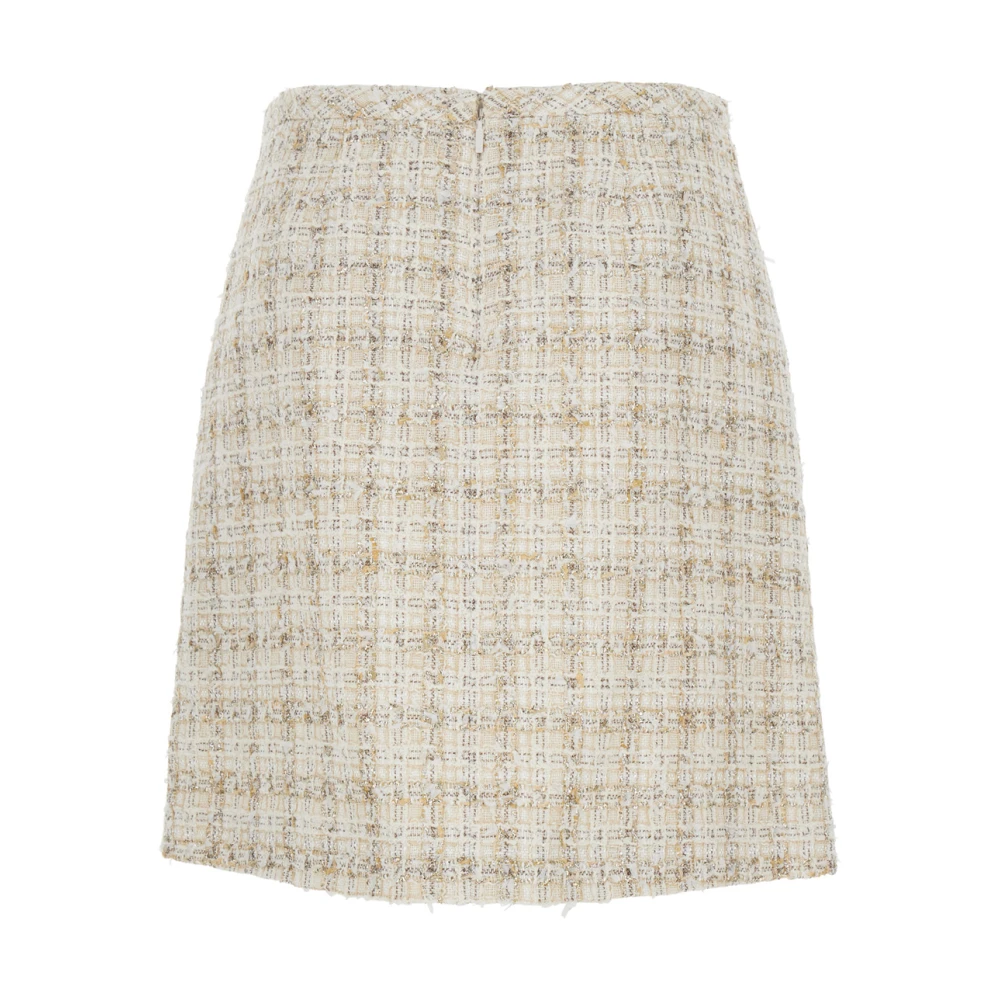 Versace Beige Tweed Rok met Medusa Head Beige Dames