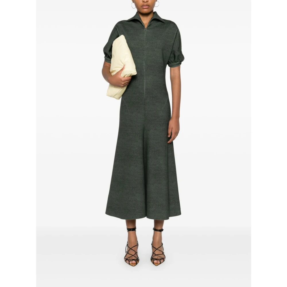 Philosophy di Lorenzo Serafini Groene Abstracte Print Midi Jurk Green Dames