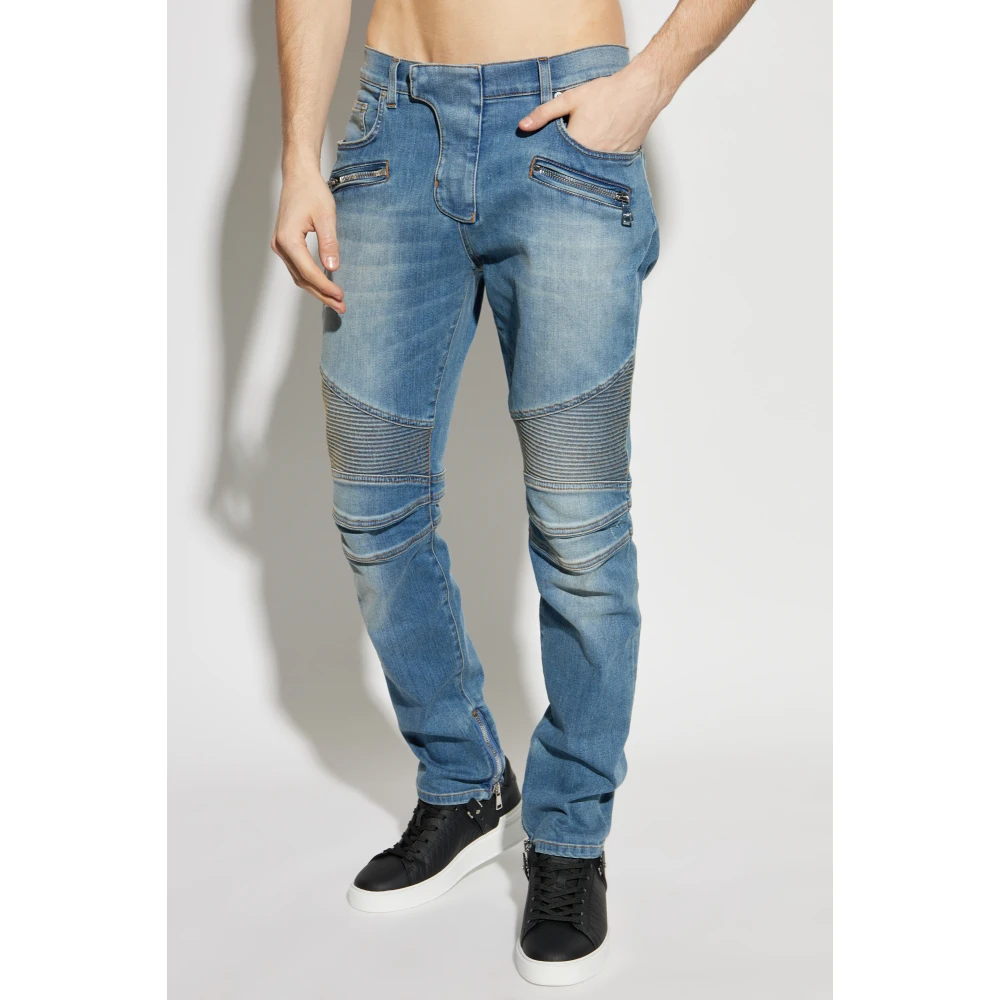 Balmain Jeans met ingenaaid ritsen in de benen Blue Heren
