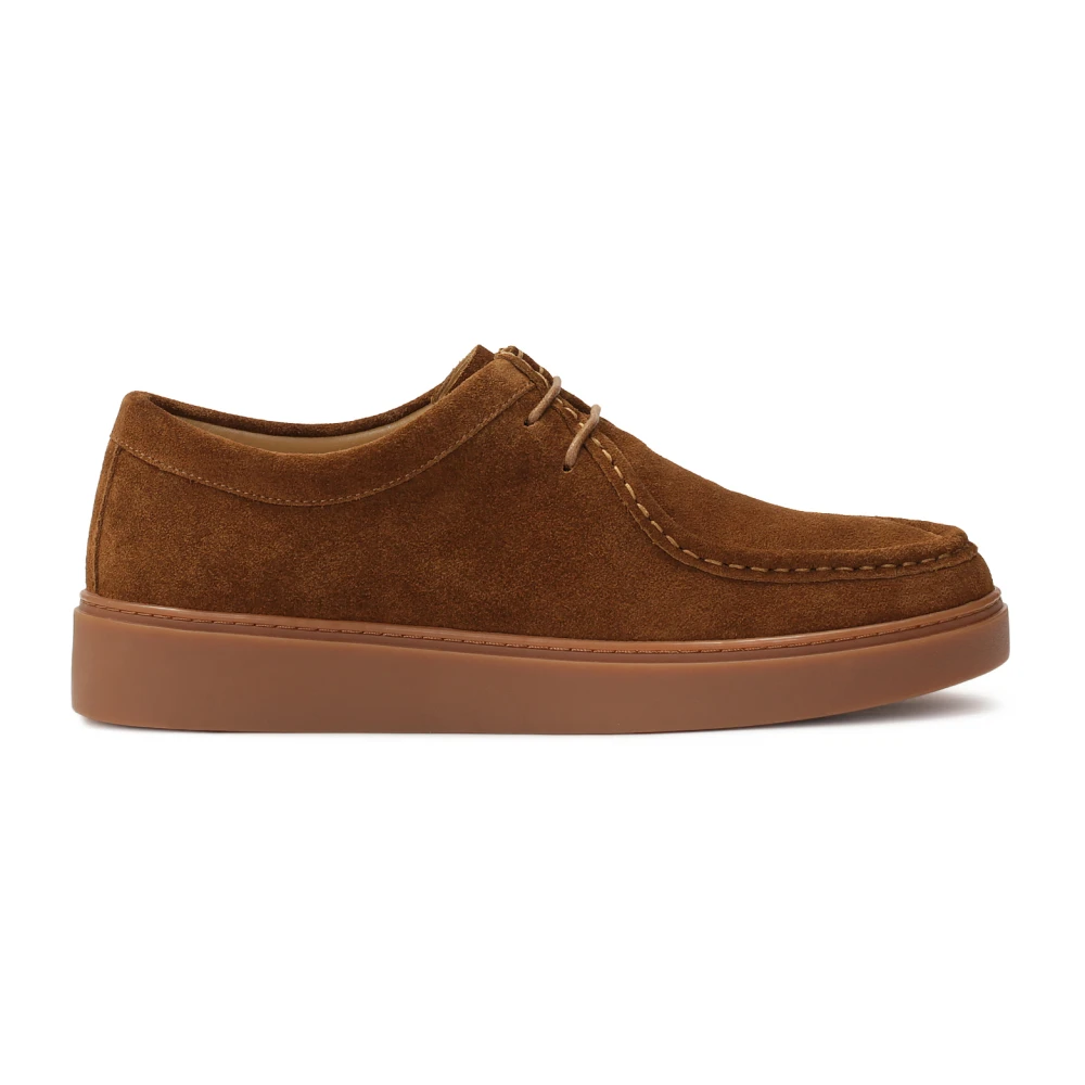 Kazar Bruine suède sneakers met korte veters Heren Schoenen