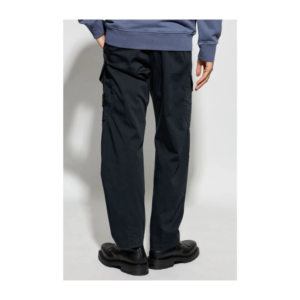 Stone Island Blauwe Casual Broek Blue Heren