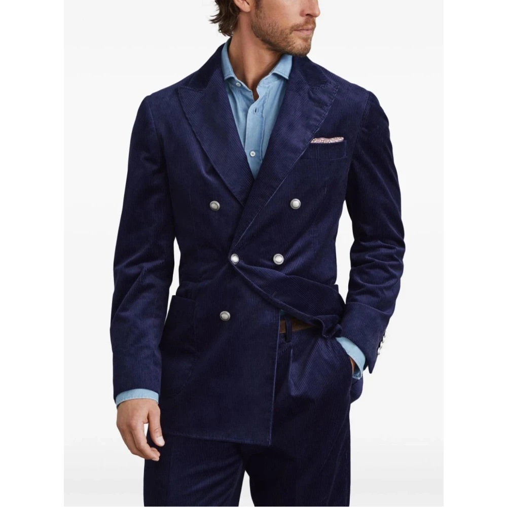 BRUNELLO CUCINELLI Blauwe Jas voor Mannen Aw24 Blue Heren