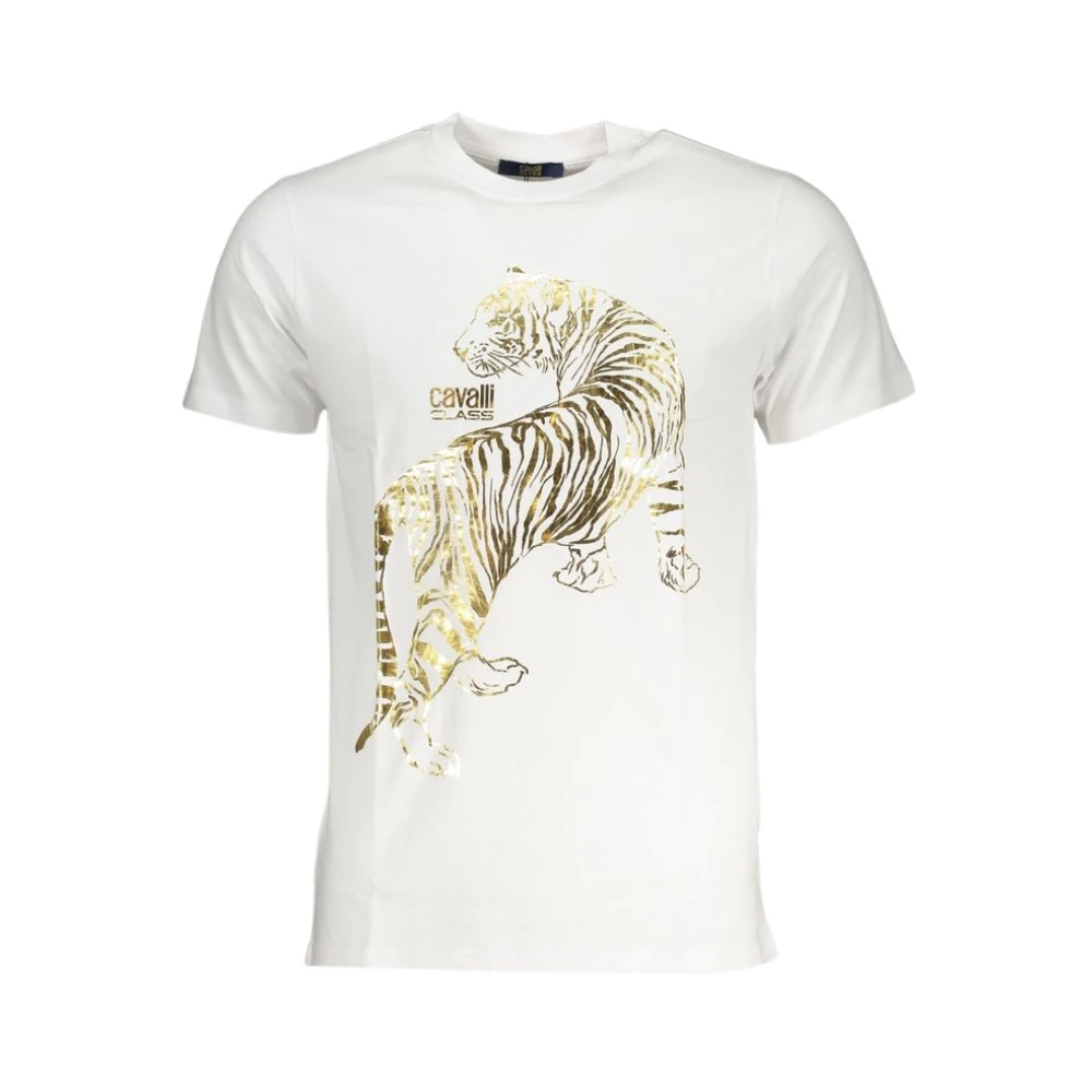 Cavalli Class Korte Mouw Logo Print T-shirt White Heren